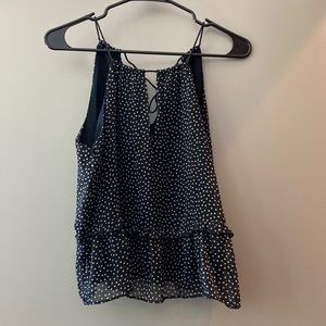 Abercrombie & Fitch Polka Dot Black Cropped Tank Top XS